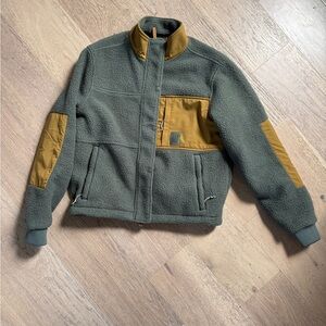 Topo Designs Olive and Mustard Fleece Jacket